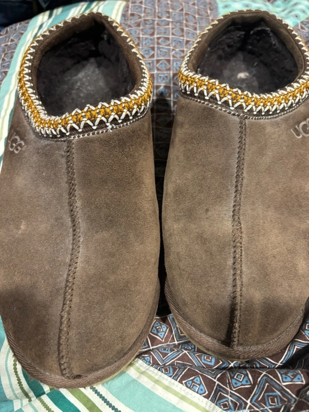 UGG Brown Suede Cozy Slip-On Slippers - Picture 6 of 6